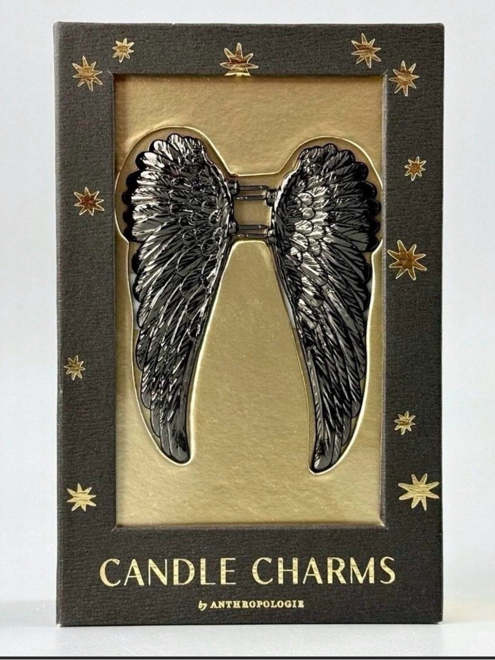 Anthropologie Angel Wing Candle Charms - Metallic Black